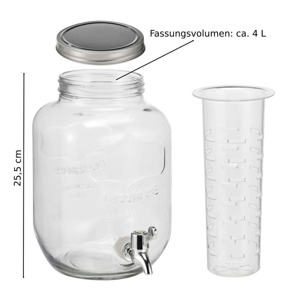 Getränkespender Glas Zapfhahn 4L – Galeriebild 4, Artikelnummer 7900