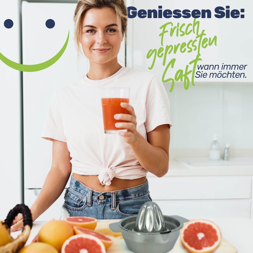 Robuste Edelstahl Orangen-Zitruspresse Zitronenpresse 350ml – Galeriebild 2, Artikelnummer 17265