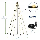 Fahnenmast-Lichterkette mit 400 warm weißen LEDs – Galeriebild 1, Artikelnummer 18510