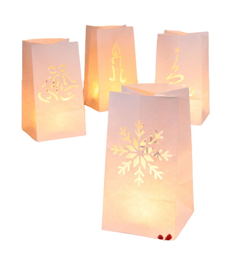 8 x Tütenwindlicht mit Wintermotiven Lichttüten Candlebags Deko Tüte – Galeriebild 2, Artikelnummer 3104