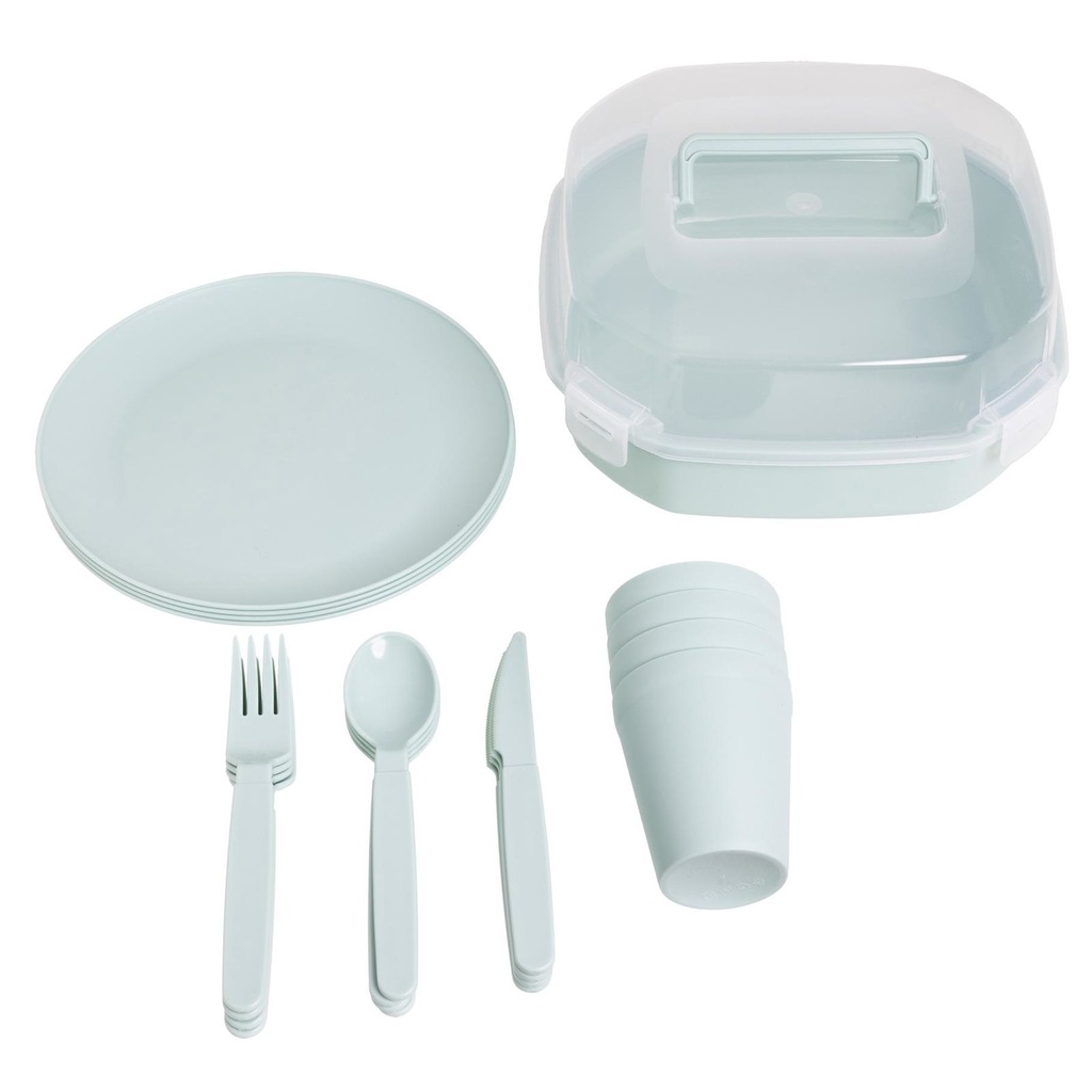 Picknick-Set 21-tlg. aus Kunststoff für Camping, Garten und Ausflüge – Galeriebild 2, Artikelnummer 18104