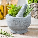 Mörser mit Stößel Reibe Zerkleinerer Gewürz Mühle aus Granit – Galeriebild 2, Artikelnummer 8725