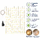 LED Lichtervorhang 120 LEDs warmweiß 2 x 1 m IP44 – Galeriebild 1, Artikelnummer 17555
