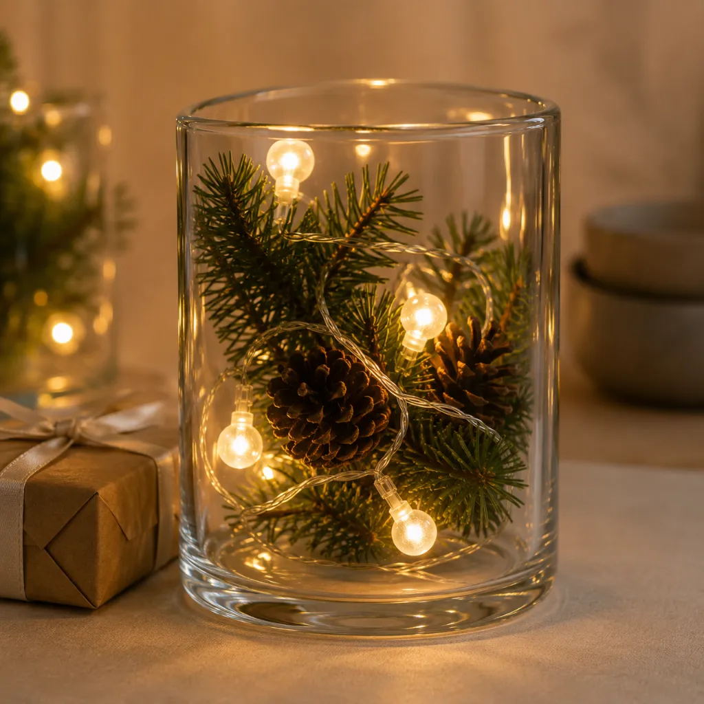 10 LED Lichterkette Weihnachten Beleuchtung Kette mit Perlen Warmweiß – Galeriebild 1, Artikelnummer 8511