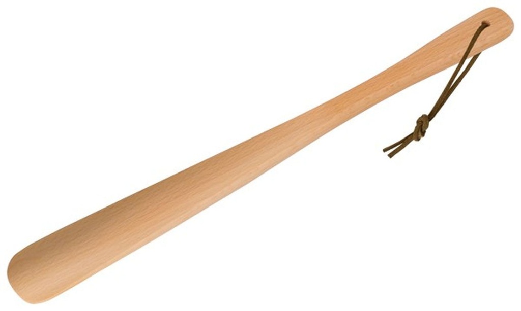 Schuhlöffel Schuhanzieher aus Holz mit Lederband 37 cm