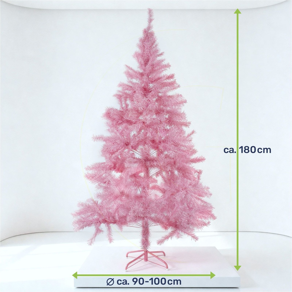 Künstlicher Weihnachtsbaum 180 cm pink mit Metallständer 600 Zweigen – Galeriebild 8, Artikelnummer 7274