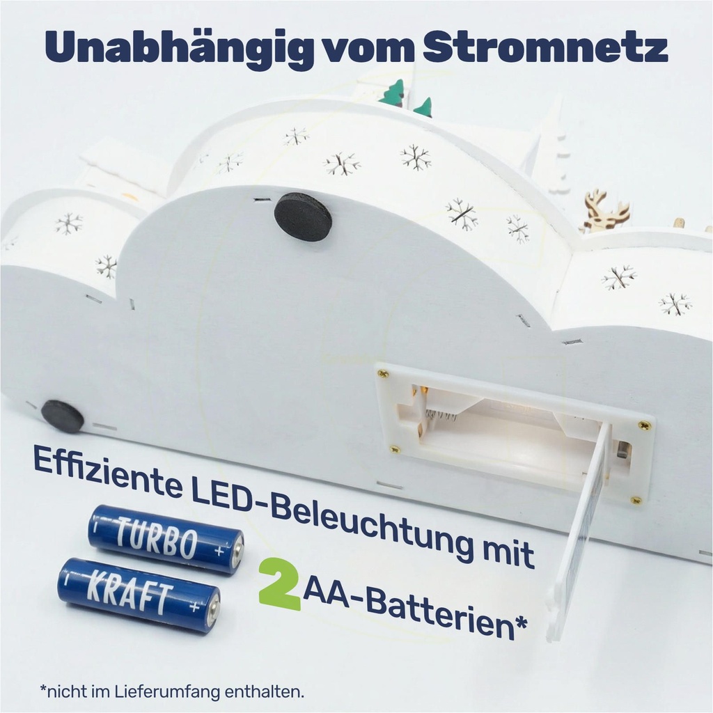 Beleuchtete LED Weihnachtsstadt mit Rentieren Weihnachtsdeko – Galeriebild 5, Artikelnummer 15970