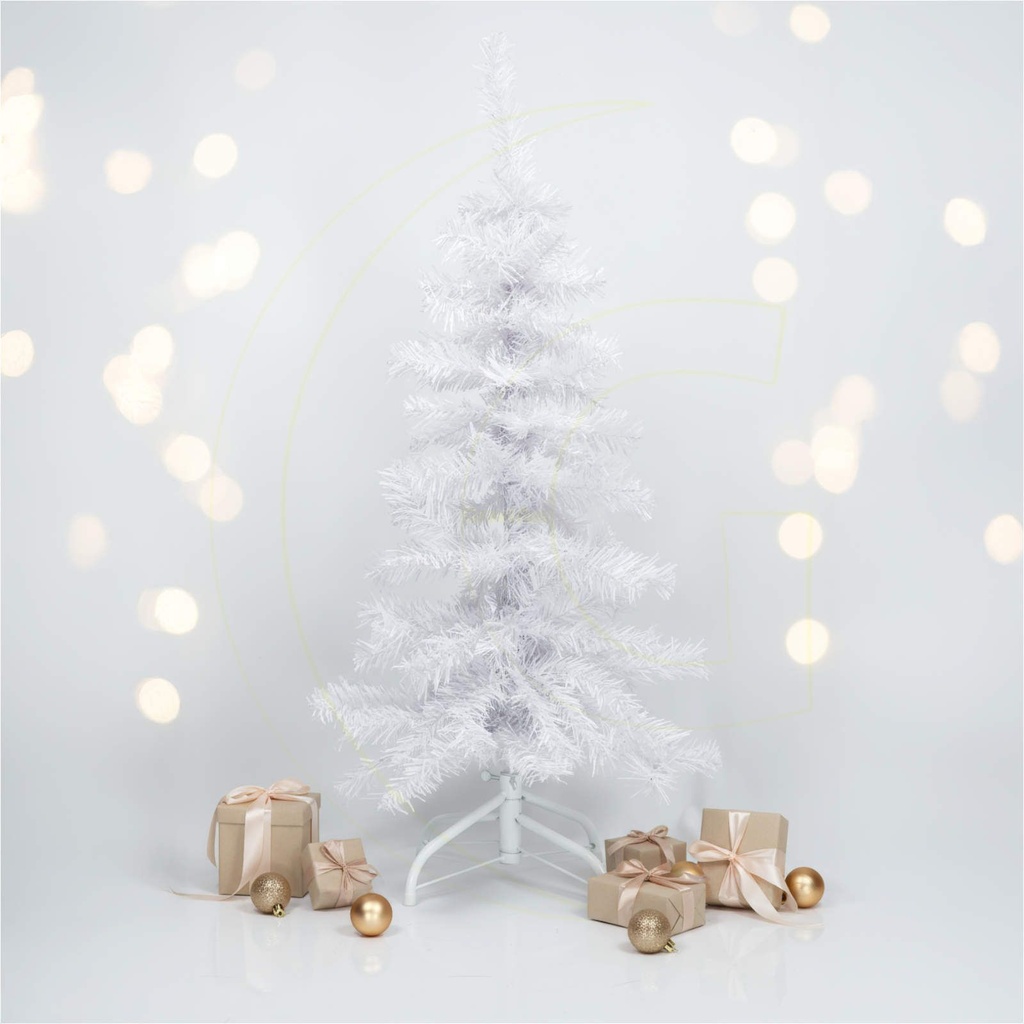 Weißer Weihnachtsbaum 90 cm künstlicher Tannenbaum 100 Spitzen – Galeriebild 3, Artikelnummer 8125