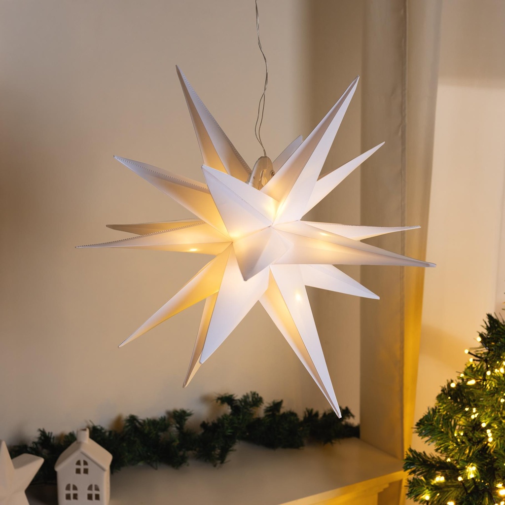 LED Weihnachtsstern weiß - für den Außengebrauch, ca. Ø 56 cm, Artikelnummer 18507