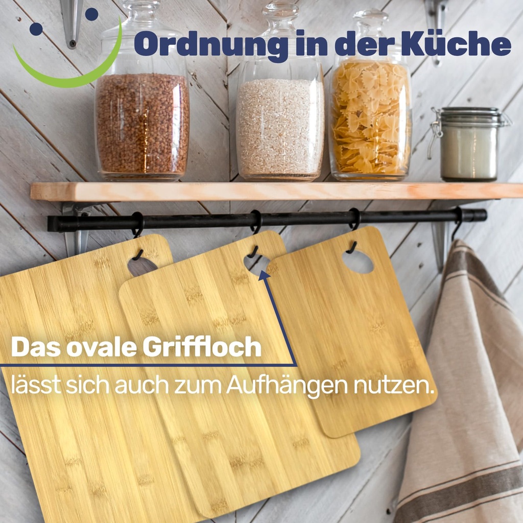 3er Set Bambusbretter Schneidebretter Brettchen – Galeriebild 3, Artikelnummer 17282
