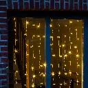 LED Lichtervorhang 120 LEDs warmweiß 2 x 1 m IP44 – Galeriebild 1, Artikelnummer 17555