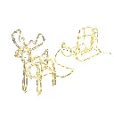 Rentier mit Schlitten mit 160 warm weißen LEDs ca. 130 x 16 x 38cm – Galeriebild 1, Artikelnummer 18511
