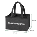 Flaschentasche Grau Filz 6 Fächer Männerhandtasche Tragetasche – Galeriebild 11, Artikelnummer 18098
