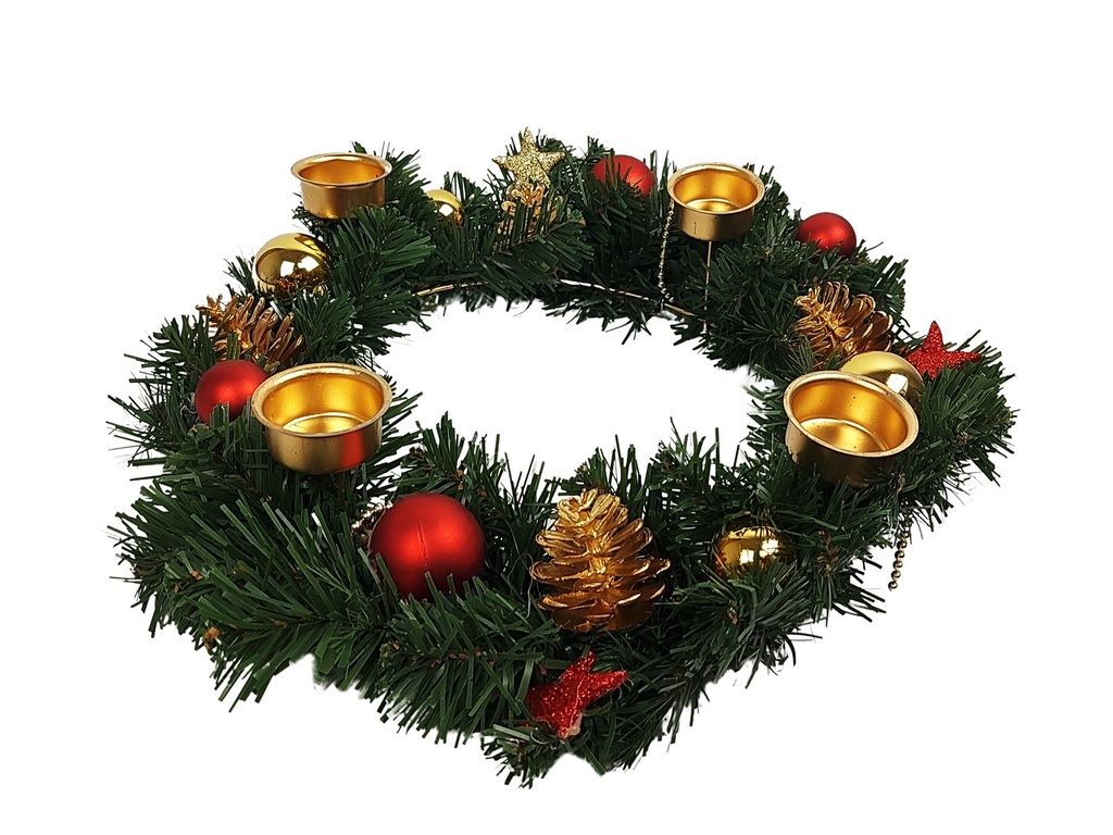 Adventskranz Ø35cm mit Kerzenhalter – Galeriebild 1, Artikelnummer 15999