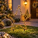 LED Gartenstecker Stern mit 150 warm weißen LEDs – Galeriebild 1, Artikelnummer 18518