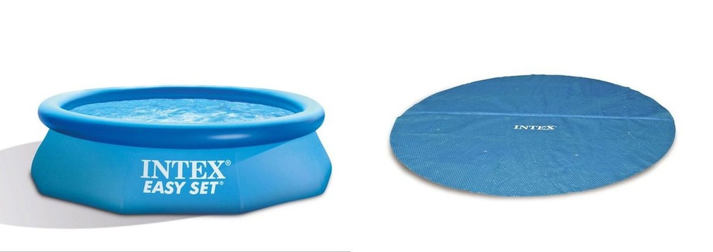 INTEX Easy Set Swimming Pool Aufstellpool + Solar Abdeckplane 305 cm
