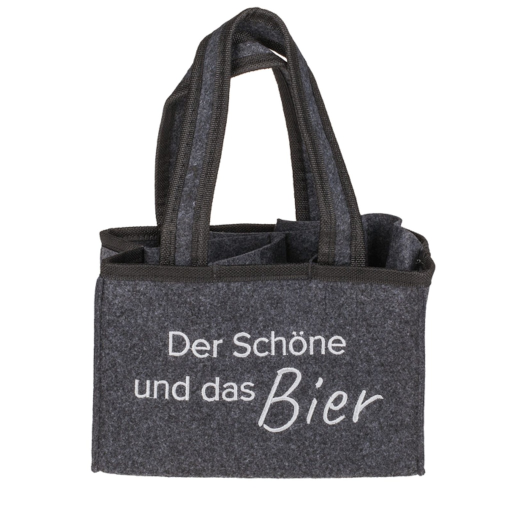 Flaschentasche Filz 6 Fächer Der Schöne und das Bier Tragetasche – Galeriebild 1, Artikelnummer 18097
