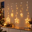 LED Batterie-Sternenvorhang mit 63 warmweißen LEDs – Galeriebild 1, Artikelnummer 17552