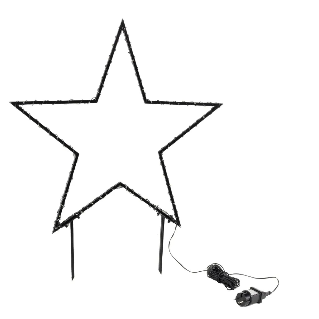 LED Gartenstecker Stern mit 150 warm weißen LEDs – Galeriebild 1, Artikelnummer 18518