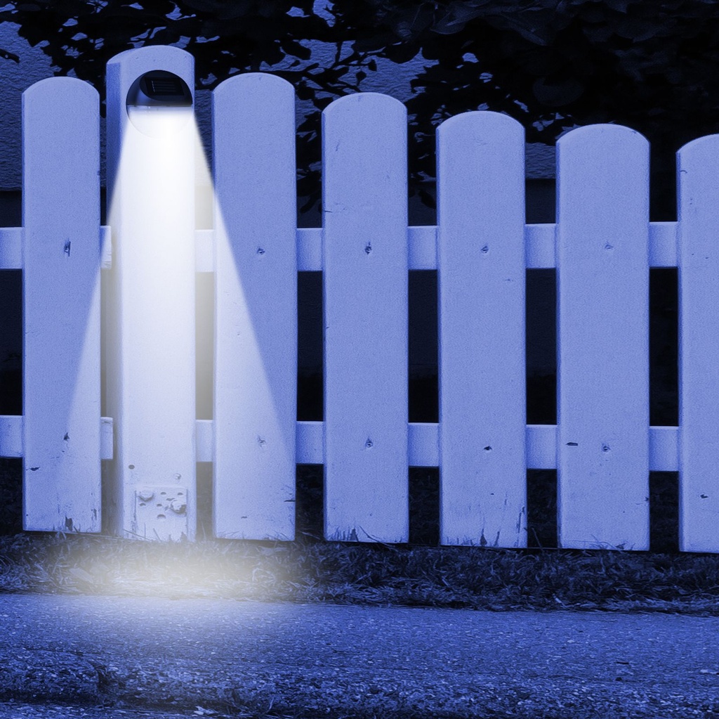 4er LED Solarlampe Zaun Wandleuchte – Galeriebild 4, Artikelnummer 8779