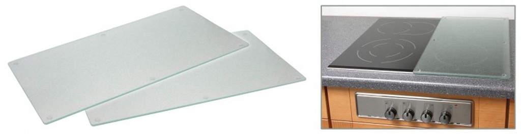 2 Stück Abdeckplatte Glas Schneidebrett Herdabdeckung 52x30 – Galeriebild 2, Artikelnummer 1414