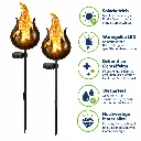 2er Solar Gartenstecker Set "Feuer" ca. 17 x 7 x 92 cm – Galeriebild 1, Artikelnummer 18509