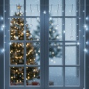 LED Schneeflocken Lichtervorhang 71 LEDs kaltweiß Batteriebetrieb – Galeriebild 7, Artikelnummer 18215