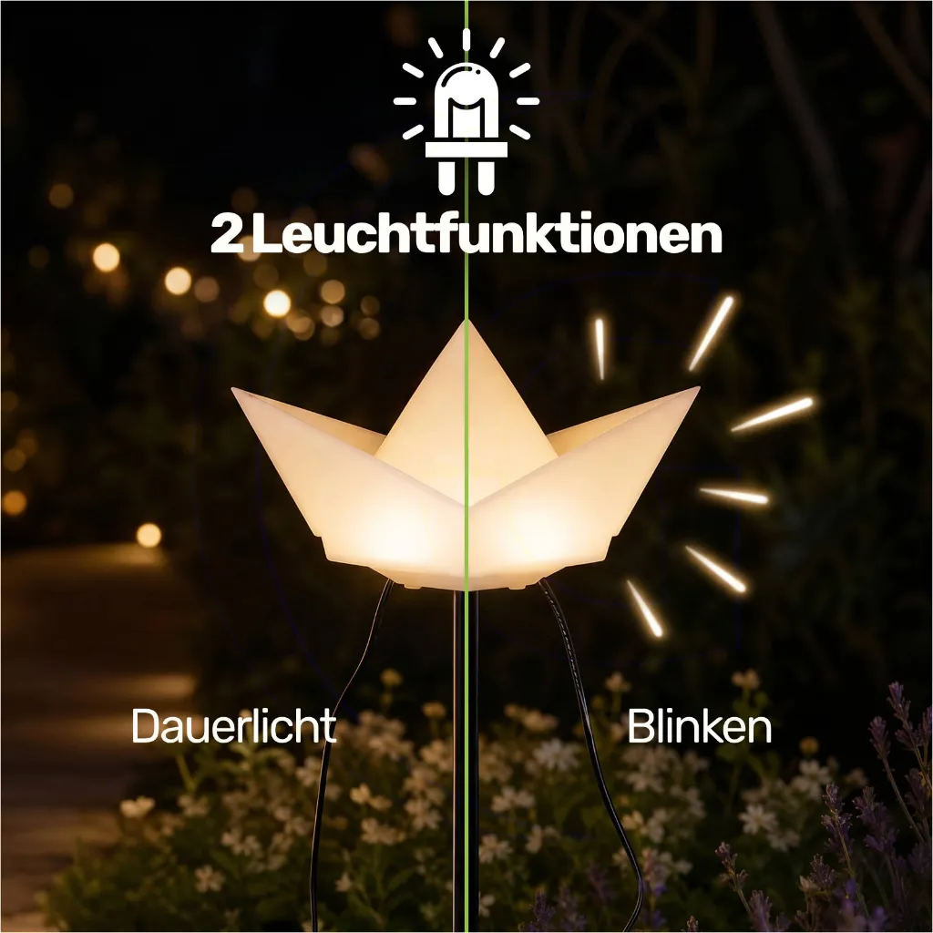 3er LED Solar Gartenstecker "Papierboot" – Galeriebild 1, Artikelnummer 14953