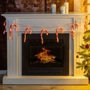 40 LED Zuckerstangen Lichterkette rot weiß Innen 180 cm Kunststoff – Galeriebild 1, Artikelnummer 18293