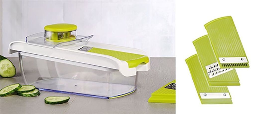Gemüsereibe Set, Aufsätze & Auffangbehälter – Galeriebild 1, Artikelnummer 9987