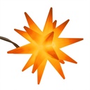 LED Lichterkette Sterne orange 5 warm weiße LEDs 6 cm Ø Timer – Galeriebild 1, Artikelnummer 18280