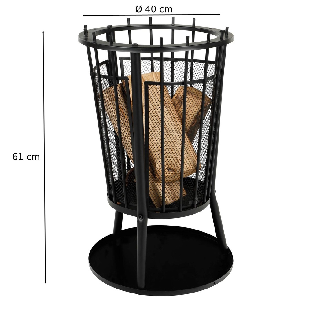 Feuerkorb mit Funkenschutz und Bodenplatte Ø40 cm für Garten Terrasse – Galeriebild 1, Artikelnummer 2790