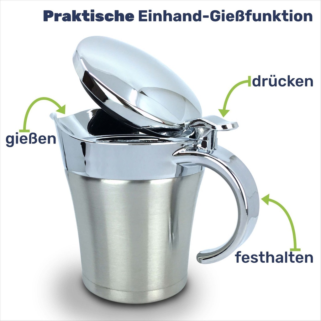 2er Set Edelstahl Thermo Sauciere Einhand Soßenkanne – Galeriebild 3, Artikelnummer 17213