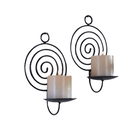 2er Wandkerzenhalter, Spirale Metall Schwarz – Galeriebild 1, Artikelnummer 7512