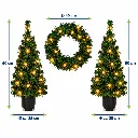 LED Weihnachtsdeko Set 2 Weihnachtsbäume 90 cm mit Kranz 45 cm – Galeriebild 5, Artikelnummer 15965