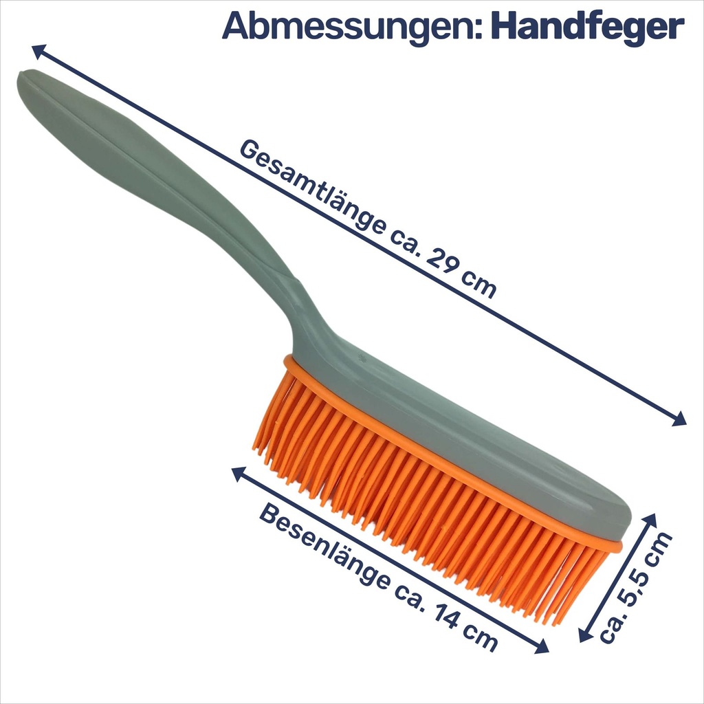 3er Kehrset mit Gummi Handfeger Handbesen Grau/Orange – Galeriebild 8, Artikelnummer 15619