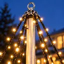 Fahnenmast-Lichterkette mit 400 warm weißen LEDs – Galeriebild 1, Artikelnummer 18510