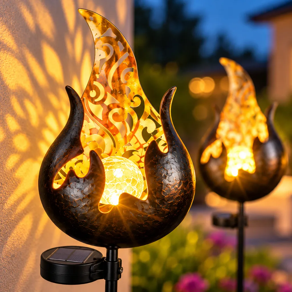 2er Solar Gartenstecker Set "Feuer" ca. 17 x 7 x 92 cm – Galeriebild 1, Artikelnummer 18509