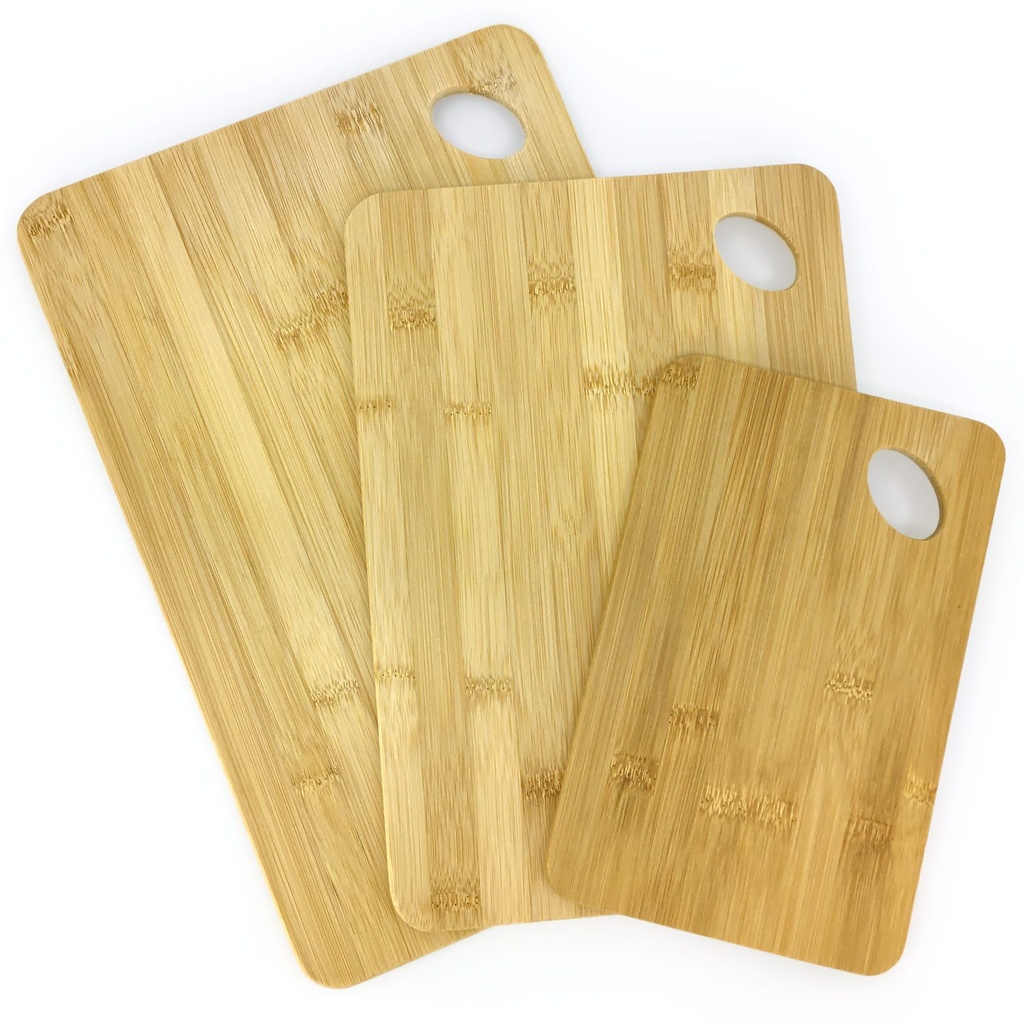 3er Set Bambusbretter Schneidebretter Brettchen