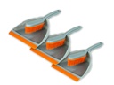 3er Kehrset mit Gummi Handfeger Handbesen Grau/Orange – Galeriebild 1, Artikelnummer 15619