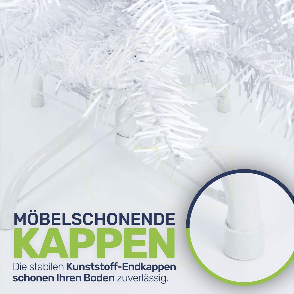 Weißer Weihnachtsbaum 90 cm künstlicher Tannenbaum 100 Spitzen – Galeriebild 7, Artikelnummer 8125