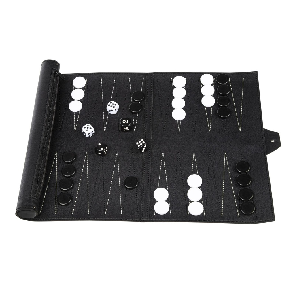 Reise-Backgammon Brettspiel mit Tasche – Galeriebild 1, Artikelnummer 16337
