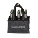 Flaschentasche Grau Filz 6 Fächer Männerhandtasche Tragetasche – Galeriebild 2, Artikelnummer 18098