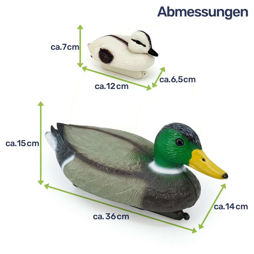 Schwimmenten-Set aus Kunststoff 5-teilig Realistische Teichdeko – Galeriebild 7, Artikelnummer 17887