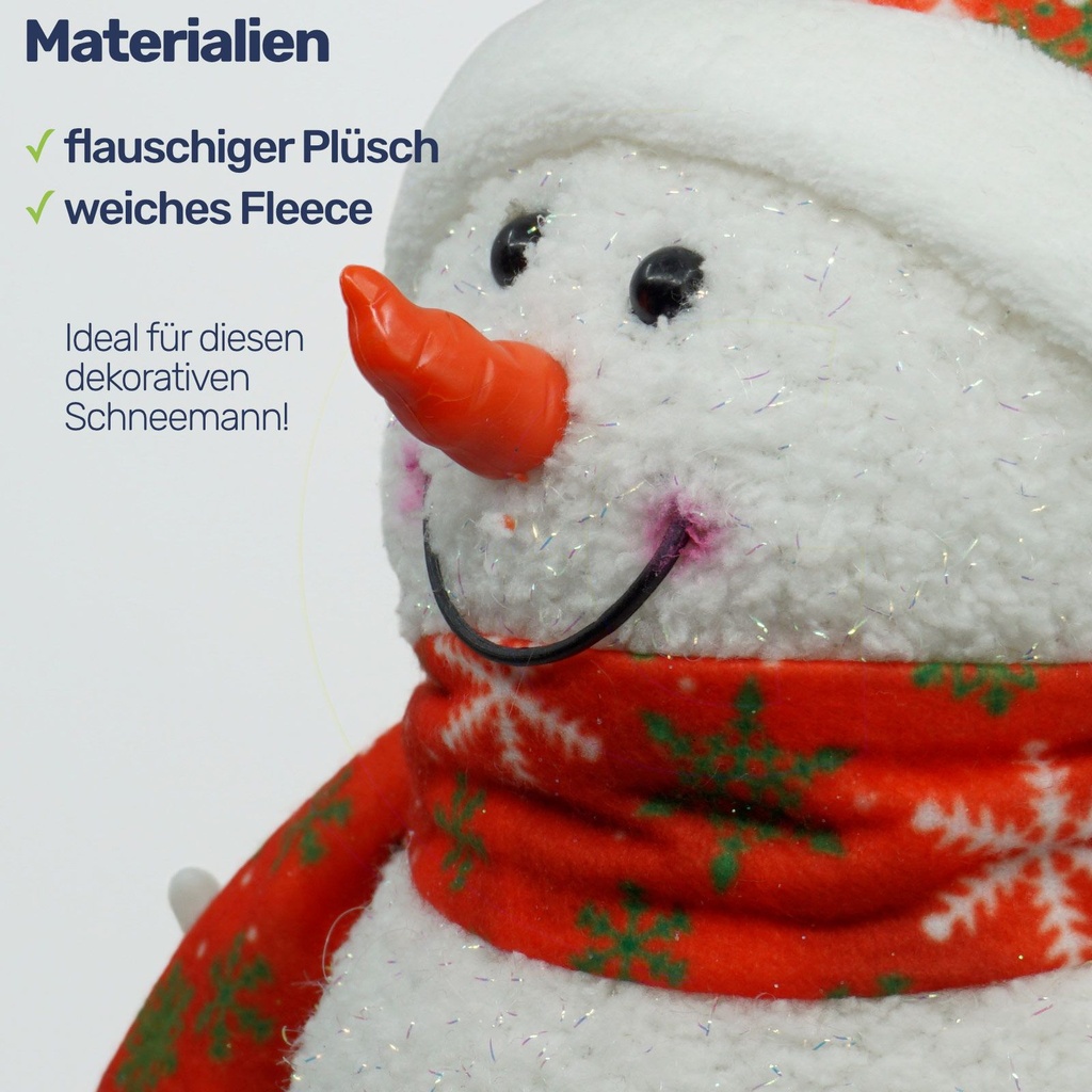 Dekorativer LED Schneemann 34 cm Innenbereich batteriebetrieben – Galeriebild 16, Artikelnummer 3818