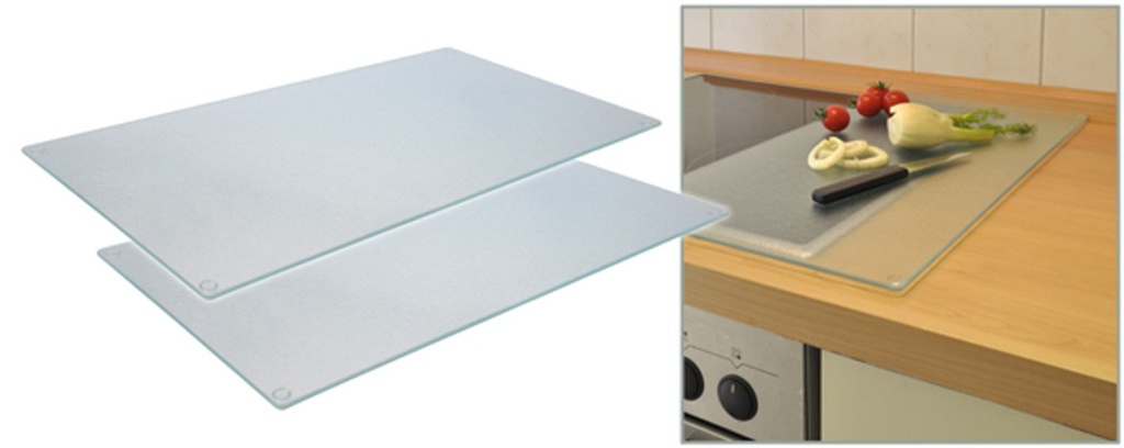 2 Stück Abdeckplatte Glas Schneidebrett Herdabdeckung 52x30 – Galeriebild 3, Artikelnummer 1414