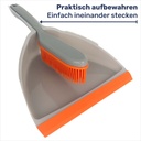 3er Kehrset mit Gummi Handfeger Handbesen Grau/Orange – Galeriebild 3, Artikelnummer 15619
