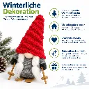 Dekofigur Wichtel mit Ski 20 cm rote Zipfelmütze Weihnachtsdeko – Galeriebild 1, Artikelnummer 18500