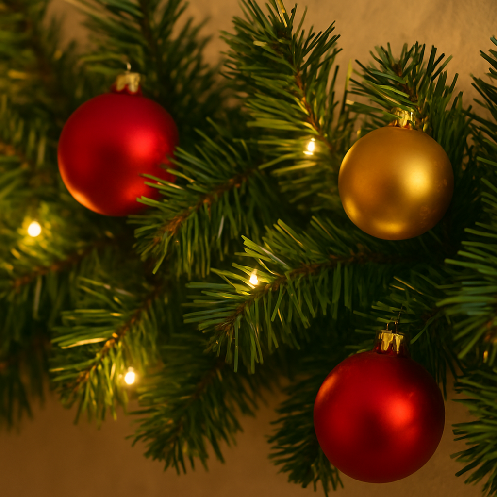 Weihnachtsgirlande Tannengirlande 5 m mit 36 Kugeln 80 warmweißen LEDs – Galeriebild 5, Artikelnummer 18339