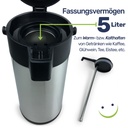 Edelstahl Airport Pumpkanne, 5 Liter- doppelwandig, auslaufsicher – Galeriebild 8, Artikelnummer 10106